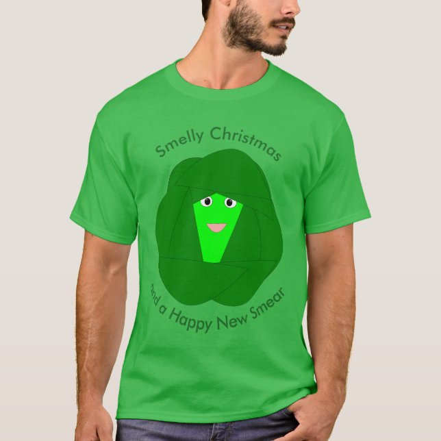 Smelly Christmas Brussels Sprout Custom T Shirt (Vorderseite)