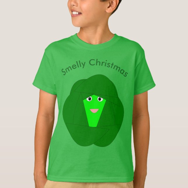 Smelly Christmas Brussels Sprout Kids T Shirt (Vorderseite)