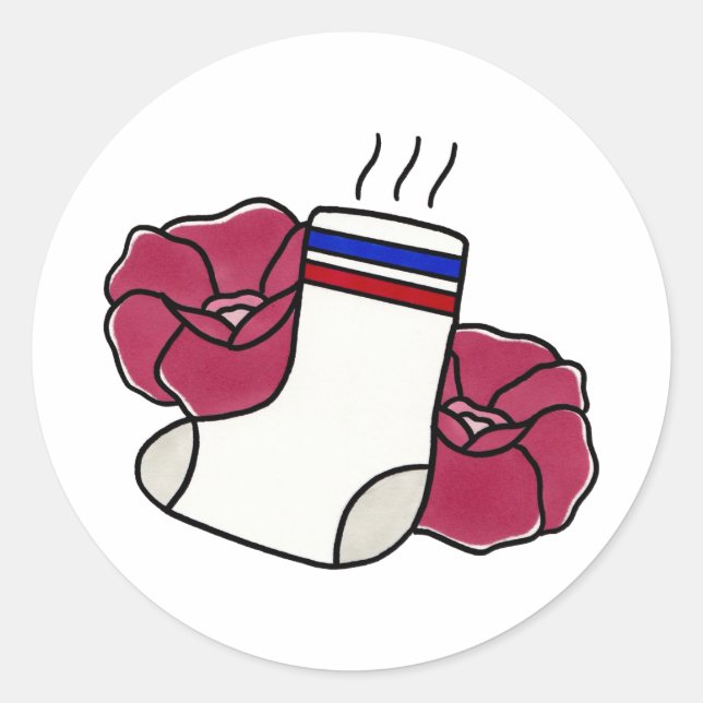 Smelly // Sock Stickers. Runder Aufkleber (Vorderseite)