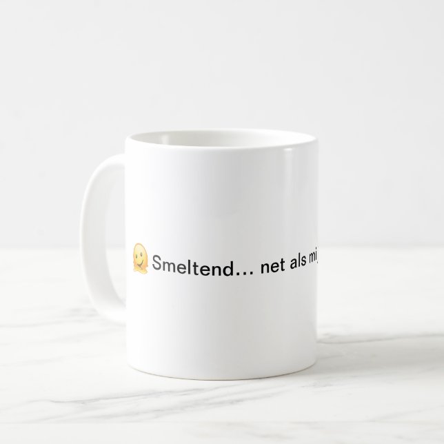 “Smeltend… net als mijn motivatie” mok voor werk Kaffeetasse (Vorderseite Links)