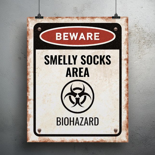 Smely Socks Area-Schild mit Biogefährdung-Symbol Poster (Von Creator hochgeladen)