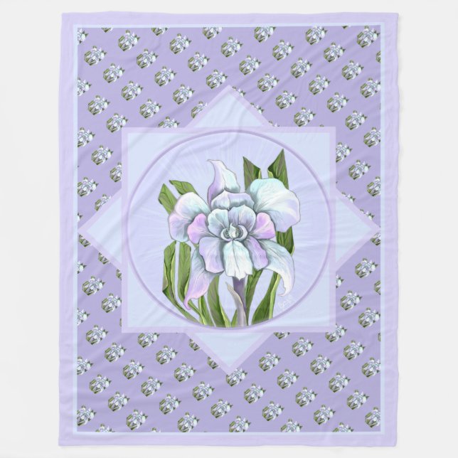 Smeraldo Blume Fleece Decke (Vorderseite)