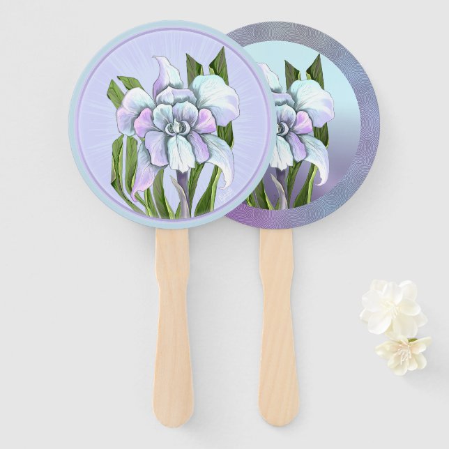 Smeraldo Blume Hand Fan Fächer (Vorne und Hinten)
