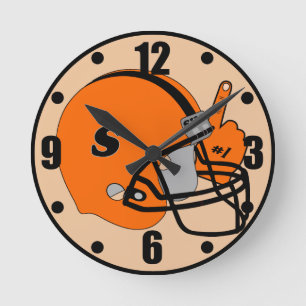 Smethport Hubbers Game Time Football Fan Runde Wanduhr