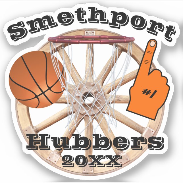 Smethport Hubbers Wheel #1 Fan Basketball und Netz Aufkleber (Vorderseite)