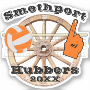 Smethport Hubbers Wheel #1 Fan Volleyball und Netz Aufkleber