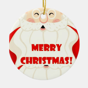 Smilam Santa Claus Head and Face Scandinavian Keramik Ornament