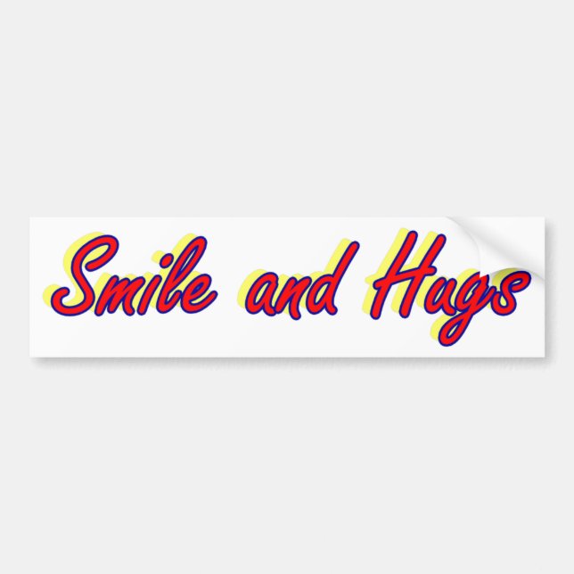 Smile and Hugs Autoaufkleber (Vorne)