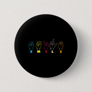 Smile Asl Alphabet Amerikanische Gebärdensprache A Button