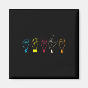 Smile Asl Alphabet Amerikanische Gebärdensprache A Magnet