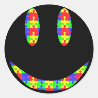 Smile Autismus Runder Aufkleber