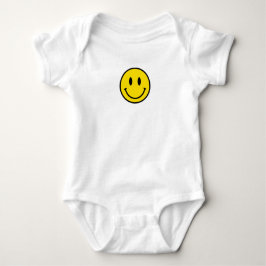 Smile Baby Happy Liebe Gelbe Schwarz-weiße Emoji F Strampler