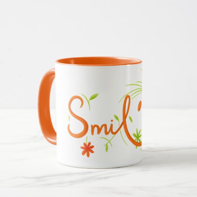 Smile Brush Style Line Art | Combo Mug Tasse (Vorderseite Links)