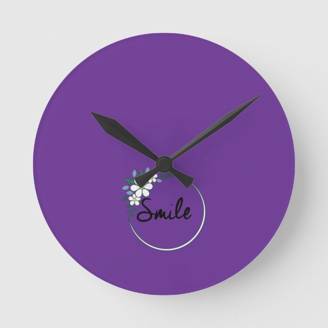 Smile Cara Runde Wanduhr (Vorderseite)