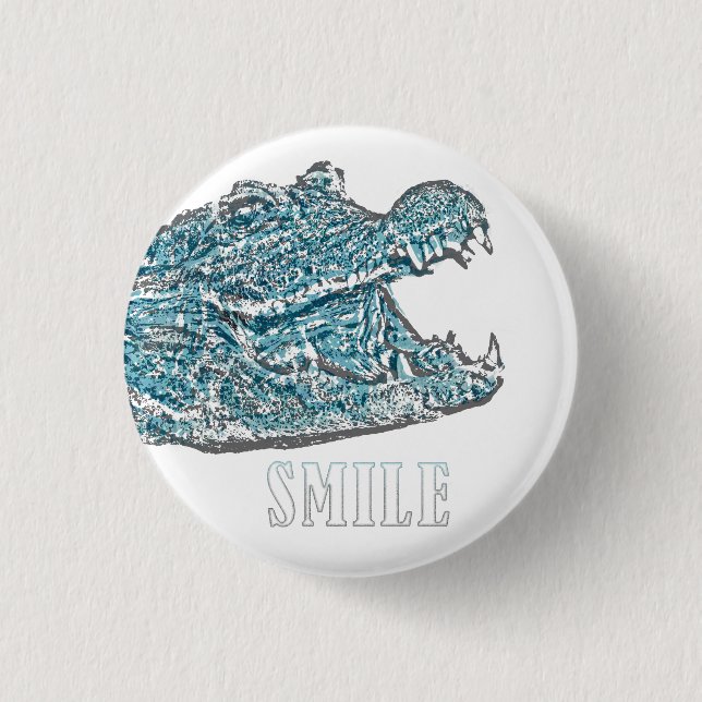 Smile Crocodile Button (Vorderseite)