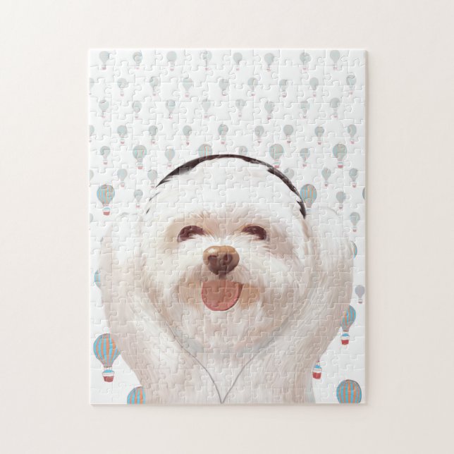 Smile Dog hören Musik mit Headphone Puzzle (Vertikal)