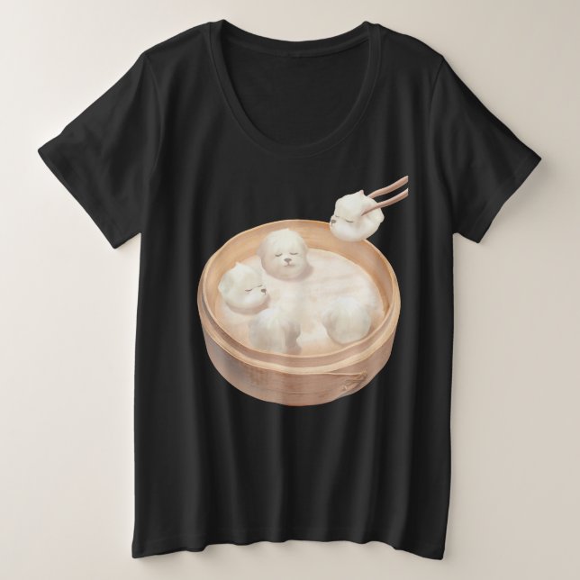 Smile Dog - Xiao Long Bao Delight Große Größe T-Shirt (Design vorne)