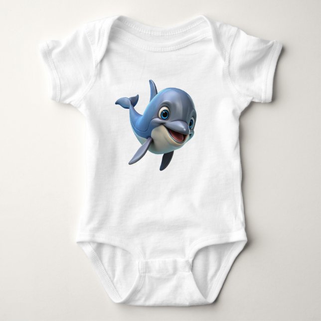 Smile Dolphin Baby Strampler (Vorderseite)