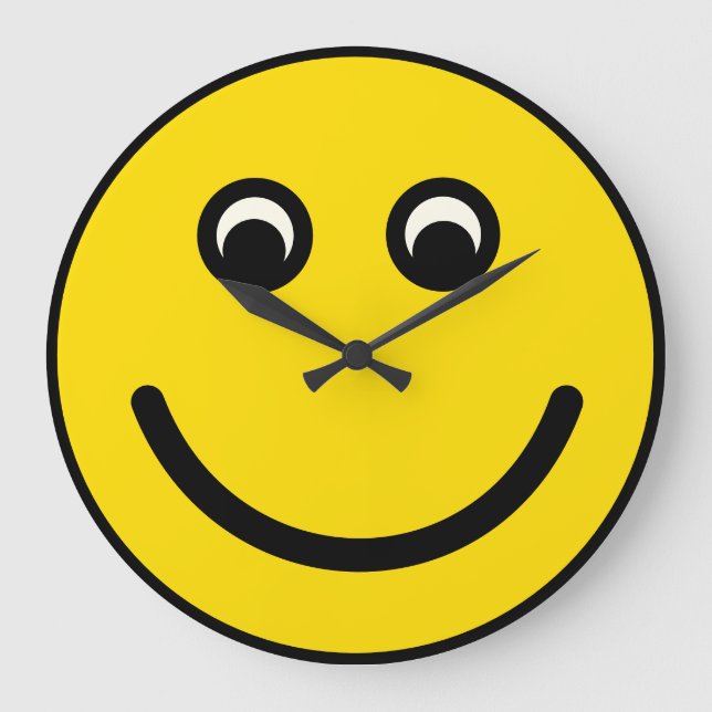 Smile Emoji Clock Große Wanduhr (Vorderseite)