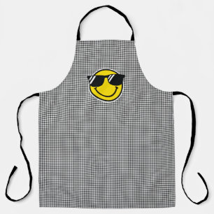 Smile Emoji Happy Face Sonnenbrillen Gingham Fun Schürze