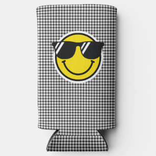 Smile Emoji Happy Face Sonnenbrillen Gingham Fun Selters Dosenkühler
