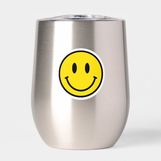 Smile Face Emoji Happy Yellow Black Kindness Fun (Vorderseite)