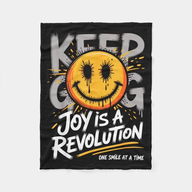 Smile Face Optimism Good Energy Mental Health Awar Fleecedecke (Vorderseite)