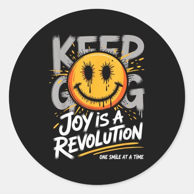 Smile Face Optimism Good Energy Mental Health Awar Runder Aufkleber (Vorderseite)