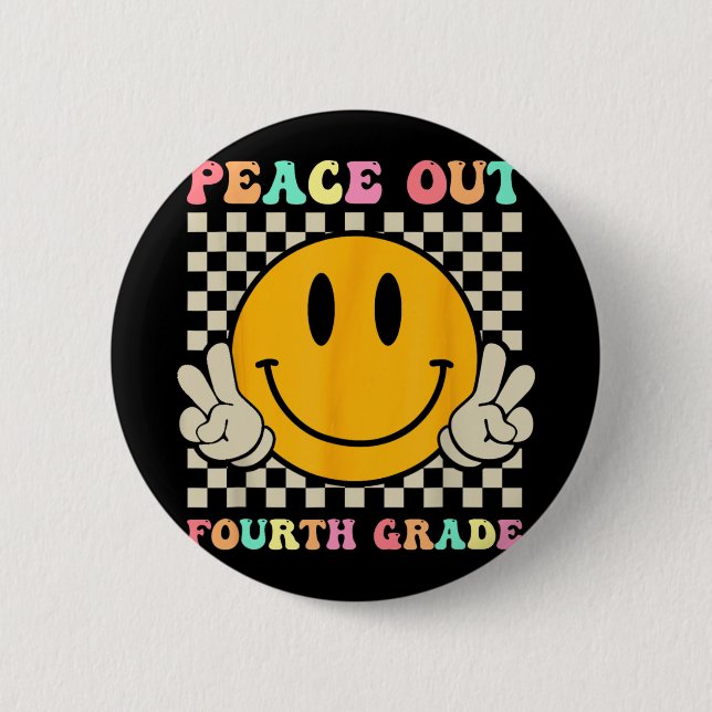 Smile Face Peace Out 4. Klasse CL 2023 Button (Vorderseite)