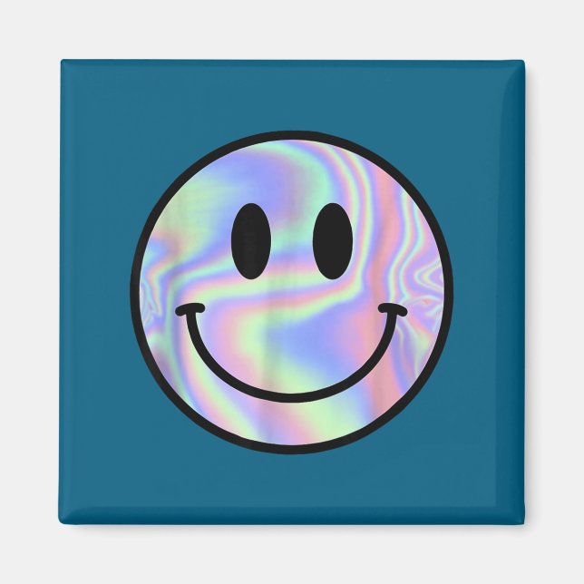 Smile Face Shirt Happy Smiling Face Rave Edm Music Magnet (Vorne)
