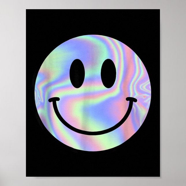 Smile Face Shirt Happy Smiling Face Rave Edm Music Poster (Vorne)