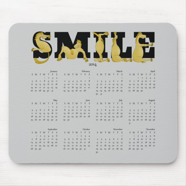 SMILE Flexible Pony Kalender 2014 Mousepad (Vorne)