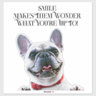 Smile French Bulldog Aufkleber