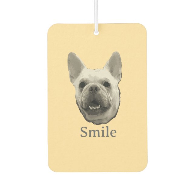 Smile French Bulldog Beige Autolufterfrischer (Vorderseite)