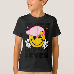 Smile Gesicht 7. Geburtstag war 6 7 kariert bruh T-Shirt