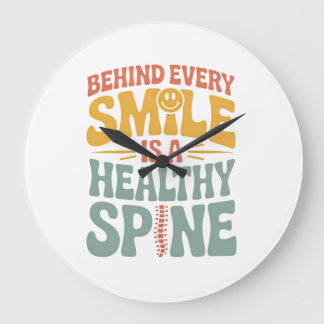 Smile Gesunder Spine Chiropraktor Zitat Design Große Wanduhr