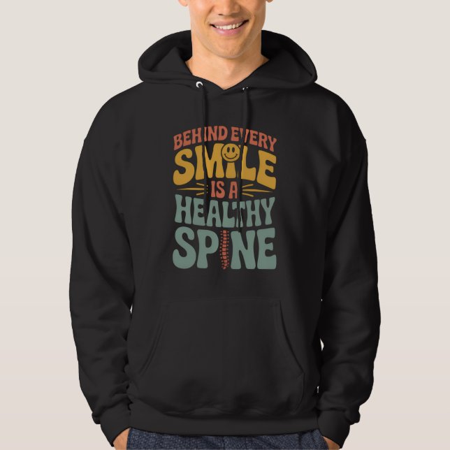 Smile Gesunder Spine Chiropraktor Zitat Design Hoodie (Vorderseite)