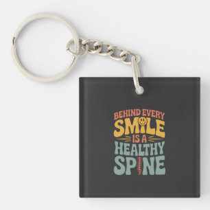 Smile Gesunder Spine Chiropraktor Zitat Design Schlüsselanhänger