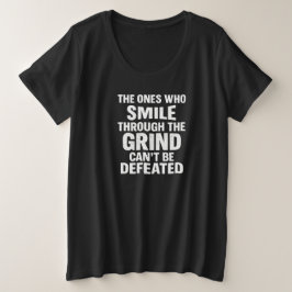 Smile-Grind-Gymnastik-Zitat mit weißem Text Große Größe T-Shirt