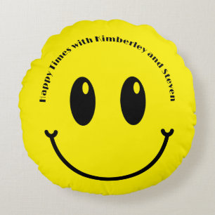 Smile Happy Couple Valentine Smily Gesicht Rundes Kissen