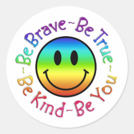 Smile Happy Face Emoji Förderung Unterstützung Runder Aufkleber