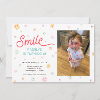 Smile Happy Face Foto Geburtstag Einladung