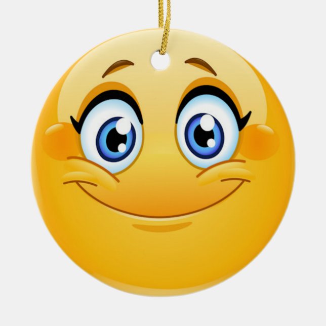 Smile Happy Face Friendship Ornamenet Keramik Ornament (Vorne)