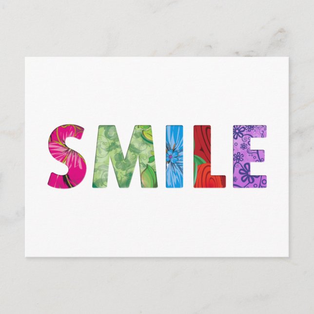 Smile Happy Quote 02 Postkarte (Vorderseite)