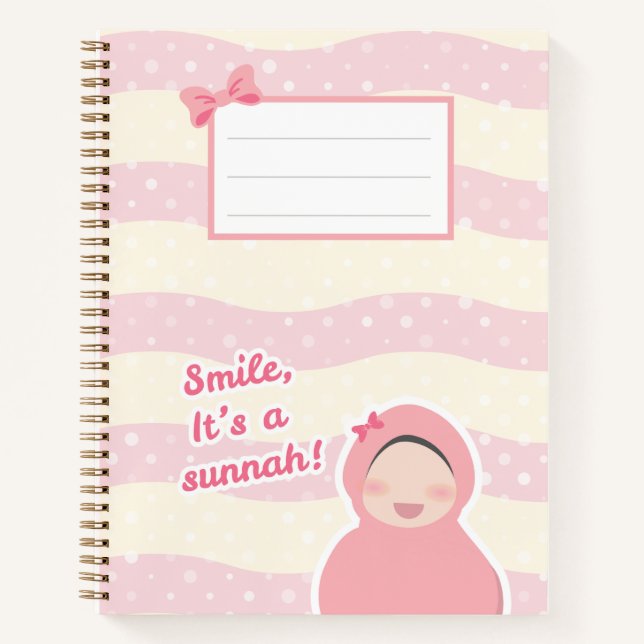 "Smile it is a sunnah" Notebook Notizbuch (Vorderseite)
