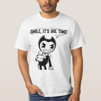 Smile It’s Ink Time Creepy Cartoon Ink Demon Graph T-Shirt