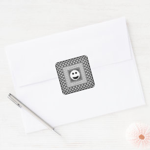 Smile-Kachel-Set mit Aufklebern in S&W Quadratischer Aufkleber