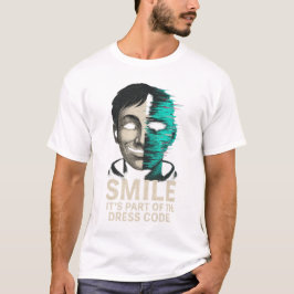Smile Kleiderordnung Digitaler Glitch T-Shirt
