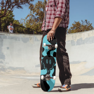 Smile Melt - Blau und Schwarz Skateboard