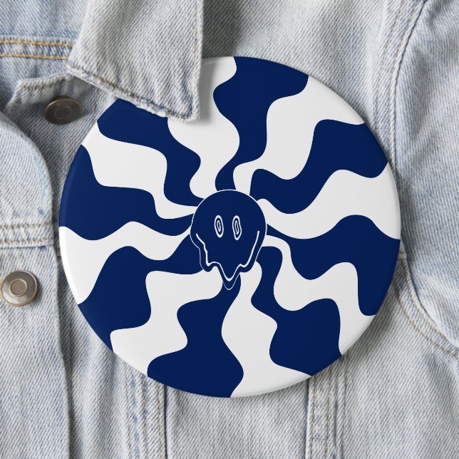 Smile Melt in Blau und Weiß Button (Beispiel)